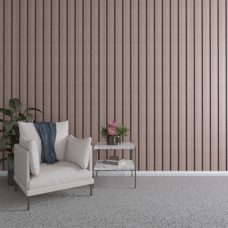 Ekena Millwork 94H x 3/8T Adjustable Wood Slat Wall Panel Kit w/ 4W Slats, Walnut contains 11 Slats SWW55X94X0375WA
